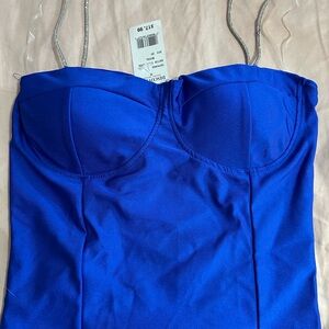 Discovery Royal Blue Dress with Silver Straps
